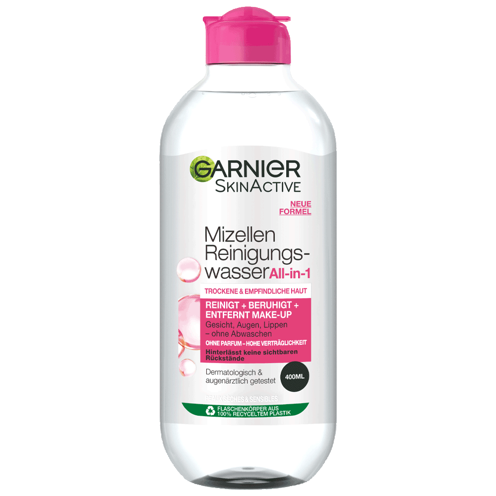 Bild: GARNIER SKIN ACTIVE Mizellen Reinigungswasser trockene & empfindliche Haut 