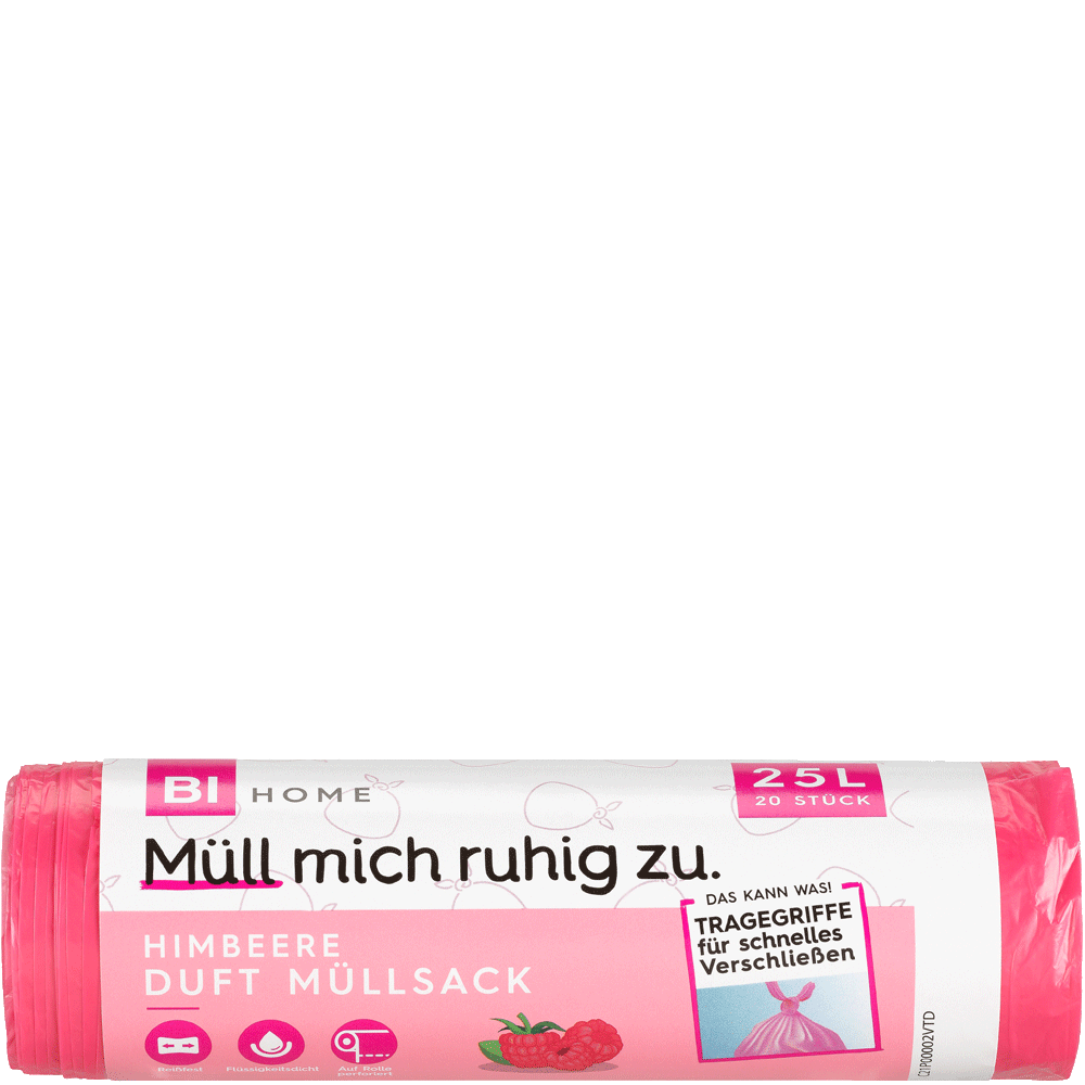 Bild: BI HOME Duftmüllsack Himbeere 25 Liter mit Zugband 