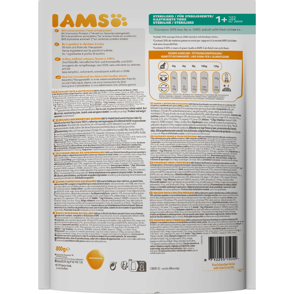 Bild: IAMS For Vitality Sterilisiert mit frischem Huhn 