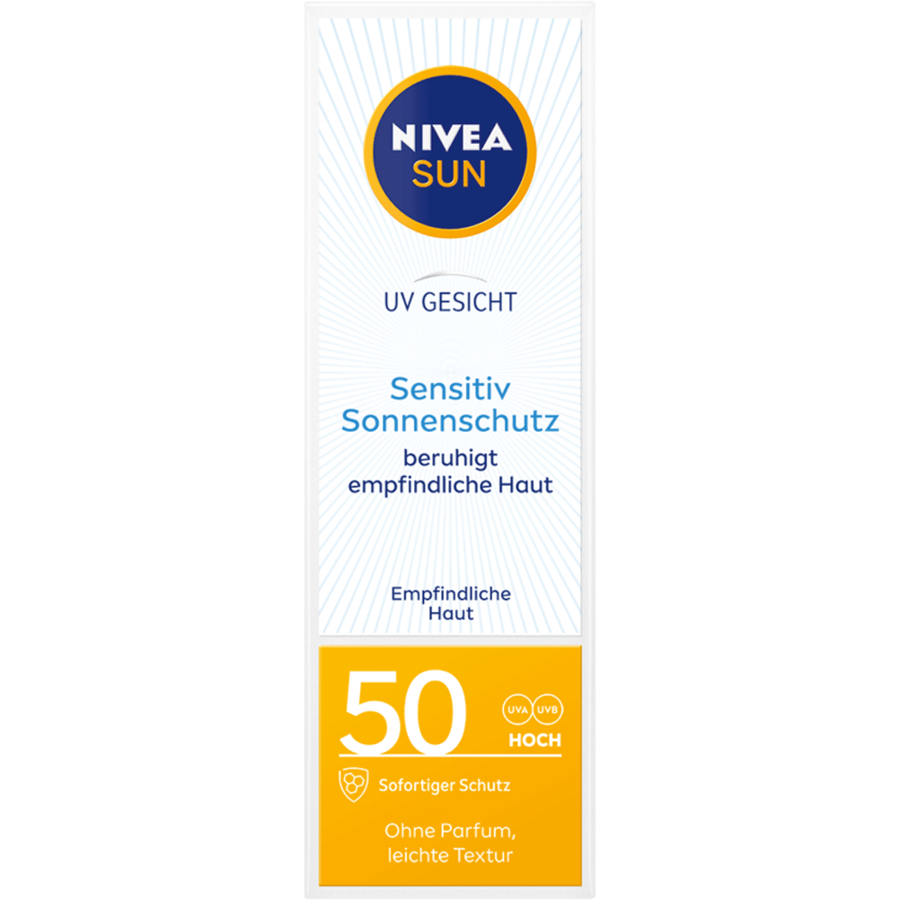 Bild: NIVEA Sun UV Gesicht Sensitive LSF 50 Sonnencreme 