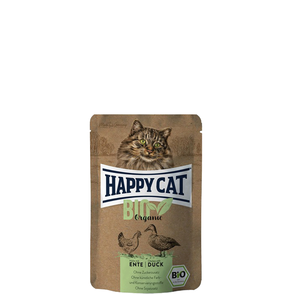 Bild: Happy Cat Bio Pouch Huhn Ente 