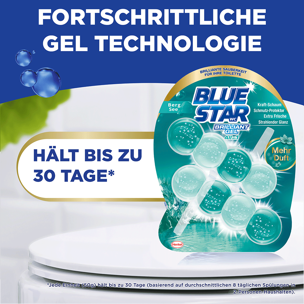 Bild: Blue Star Brilliant Gel WC Steine Berg See 