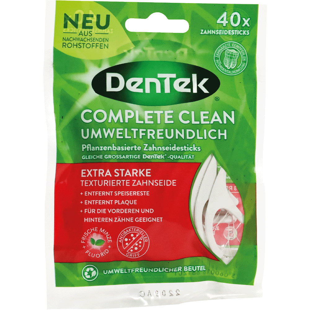 Bild: DenTek Complete Clean Zahnseidesticks Pflanzenbasiert Umweltfreunlich 