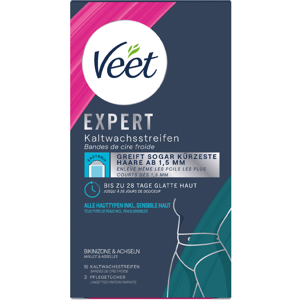 Bild: Veet Expert Kaltwachsstreifen für die Bikinizone 