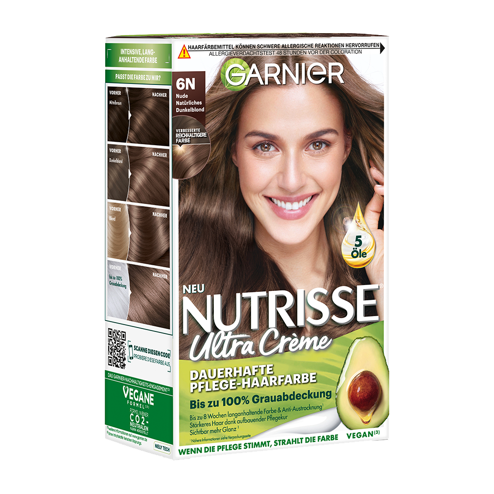 Bild: GARNIER Nutrisse Creme Coloration Nude Natürliches Dunkelblond