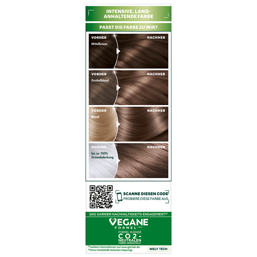 Bild: GARNIER Nutrisse Creme Coloration Nude Natürliches Dunkelblond