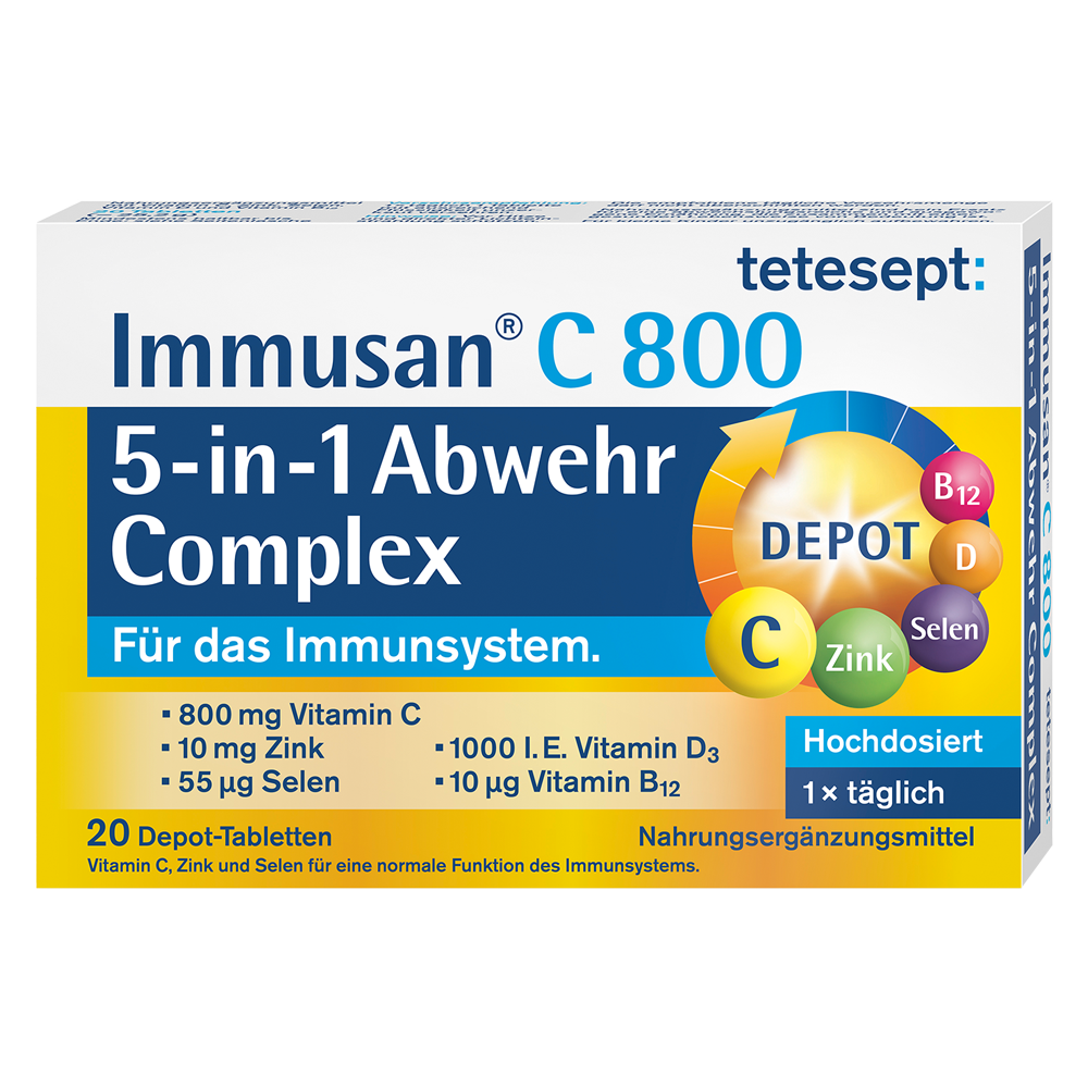 Bild: tetesept: Immusan C 800 5in1 Abwehr Complex 