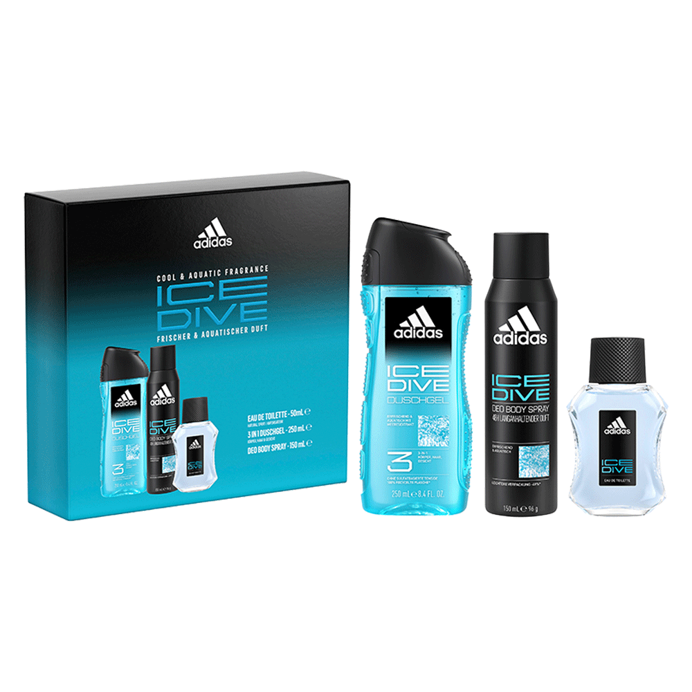 Bild: adidas Ice Dive Geschenkset Eau de Toilette 50 ml + Duschgel 250 ml + Deodorant 150 ml 