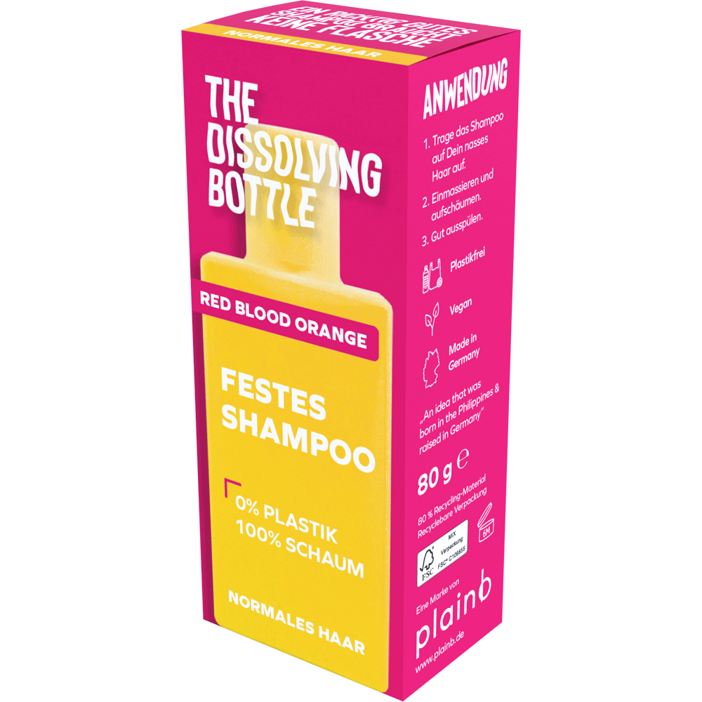 Bild: The Dissolving Bottle Festes Shampoo Red Blood Orange 