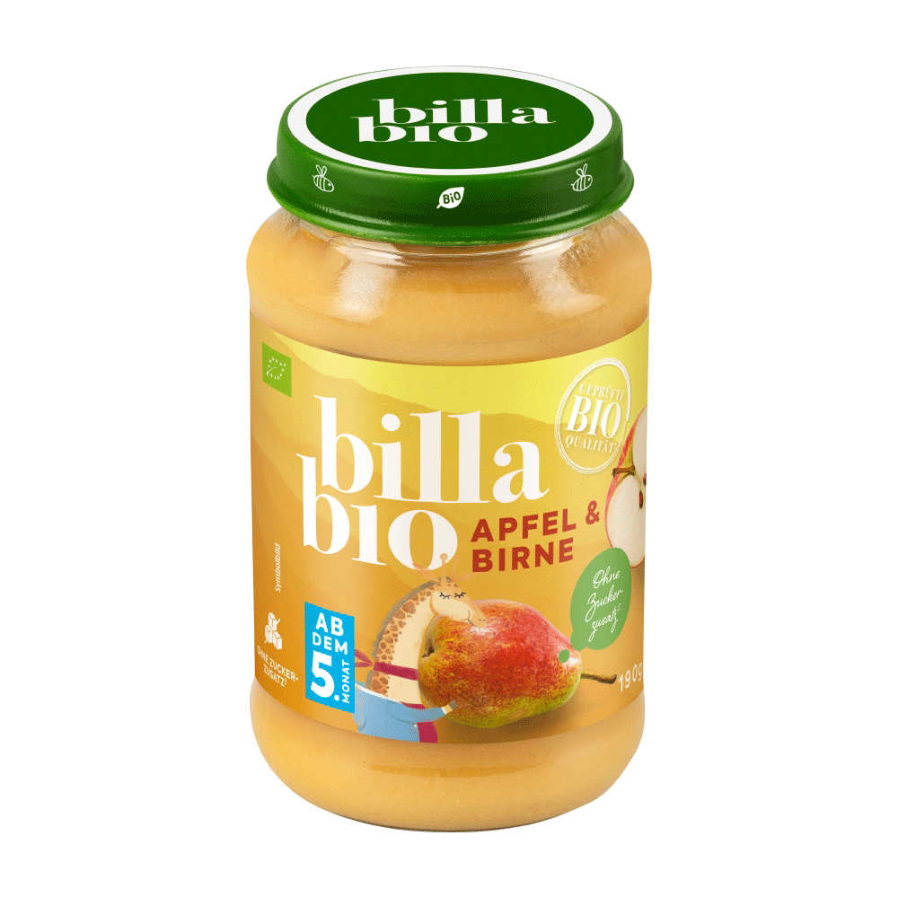 Bild: Billa Bio Gläschen Apfel & Birne 