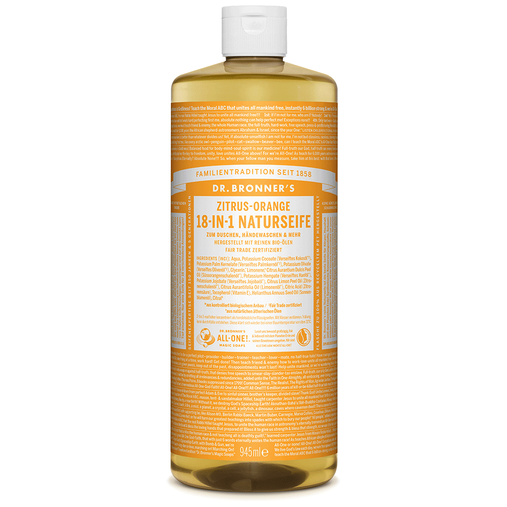 Bild: Dr. Bronner's 18-in-1 Naturseife Zitrus Orange 945ml