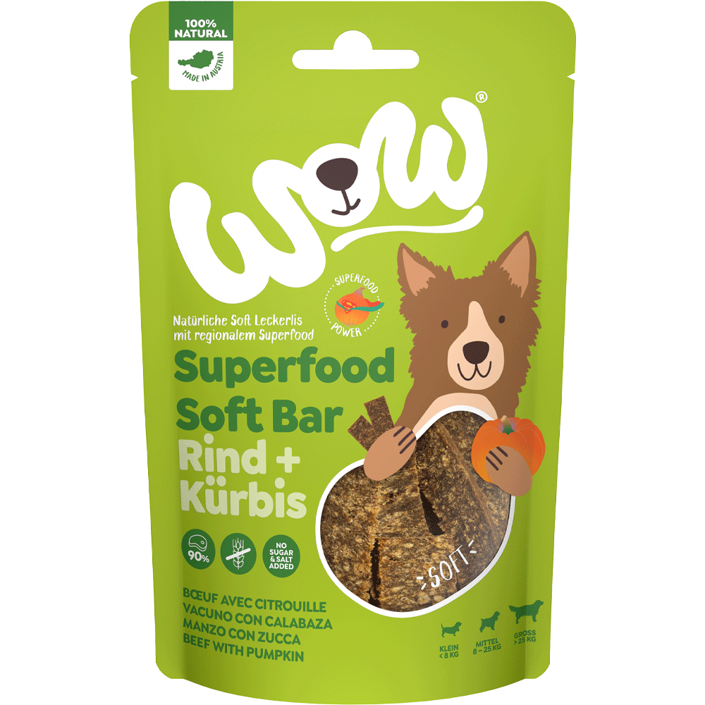 Bild: WOW Superfood Soft Bar Rind + Kürbis 