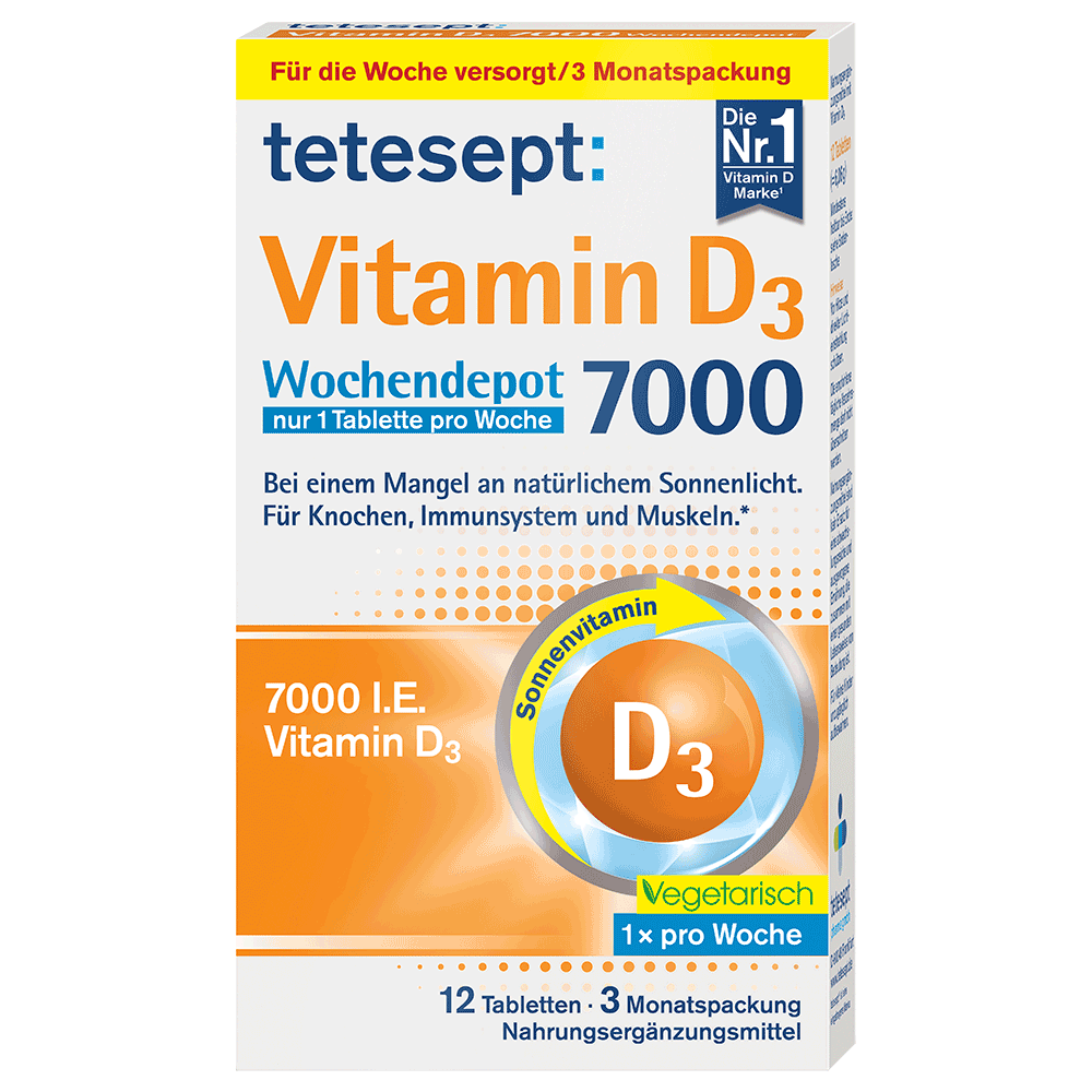 Bild: tetesept: Vitamin D3 7000 Wochendepot 