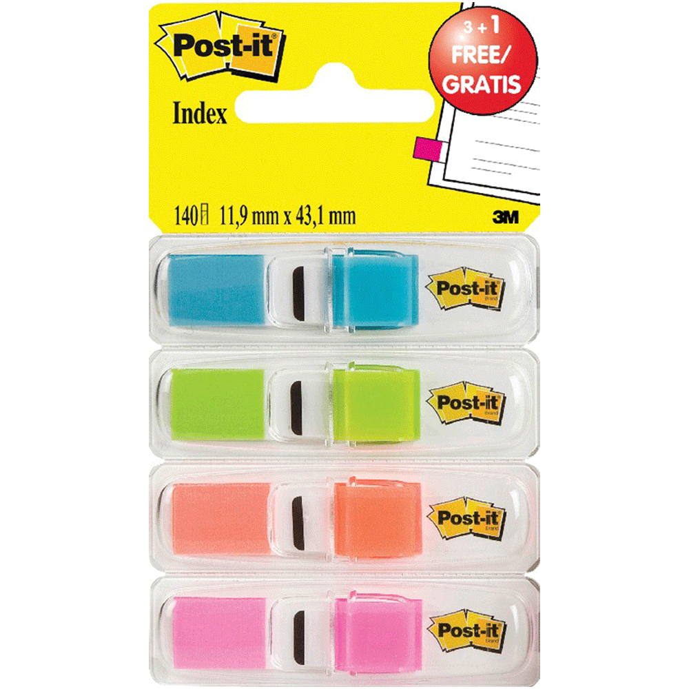 Bild: Post-it Index Minispender 4 Farben 