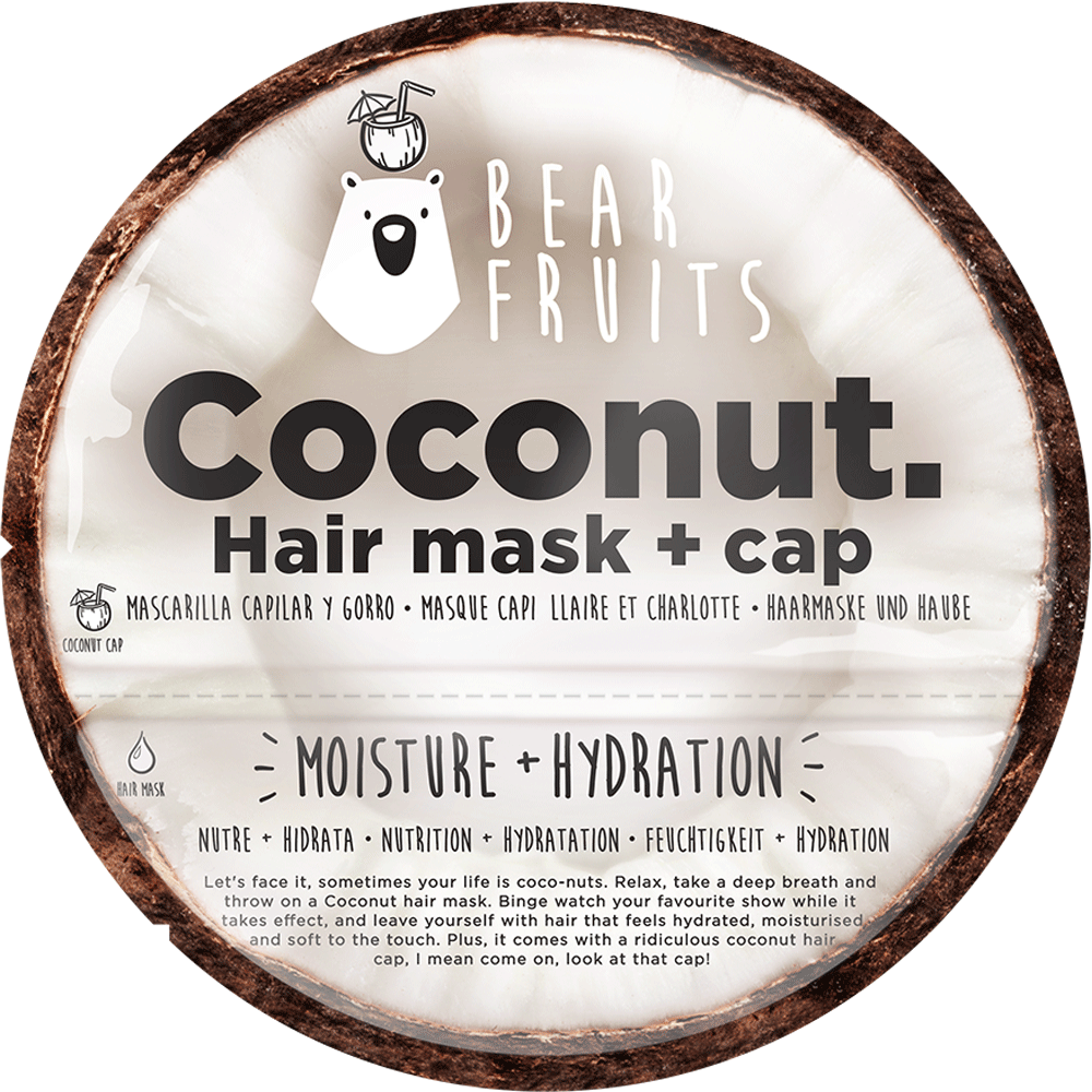 Bild: Bear Fruits Coconut Haarmaske Mit Haube 