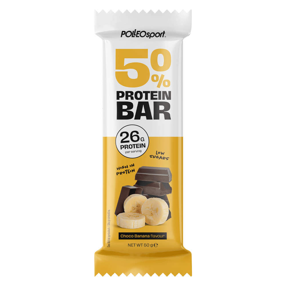 Bild: POLLEOsport Protein Bar 50% Choco Banana 