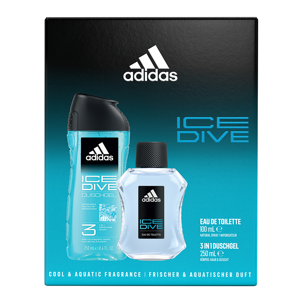 Bild: adidas Ice Dive Geschenkset Deo Spray 150 ml + 3in1 Duschgel 250 ml 