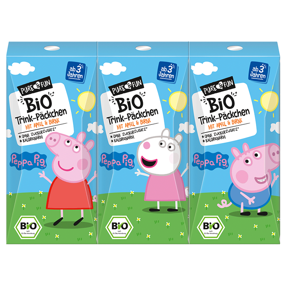 Bild: hejo! Peppa Trinkpäckchen 3er Pack 