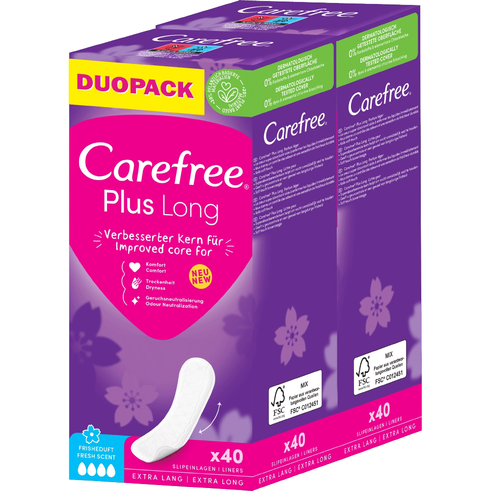 Bild: Carefree Plus Long Fresh Duo Slipeinlagen 