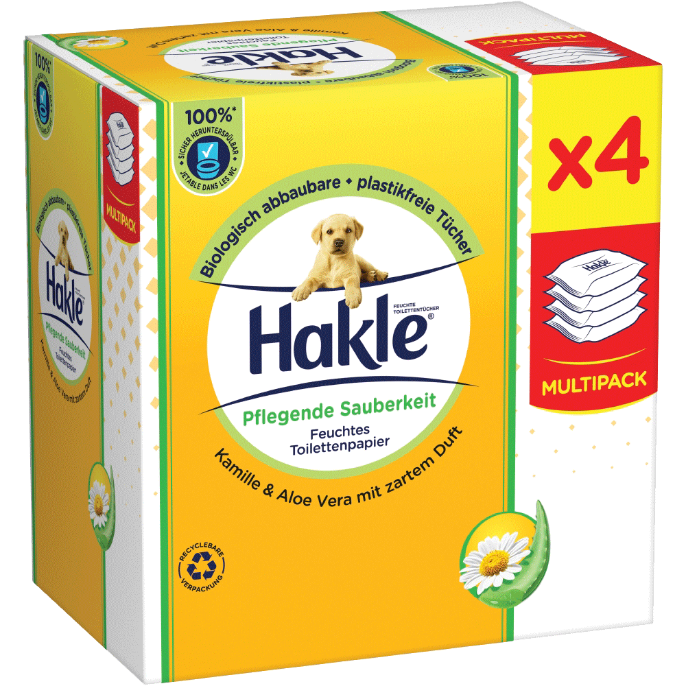 Bild: Hakle feuchtes Toilettenpapier Pflegende Sauberkeit 4er Packung 