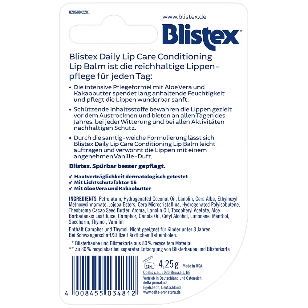 Bild: Blistex Daily Lip Care Conditioning Lip Balm Intensive Care 