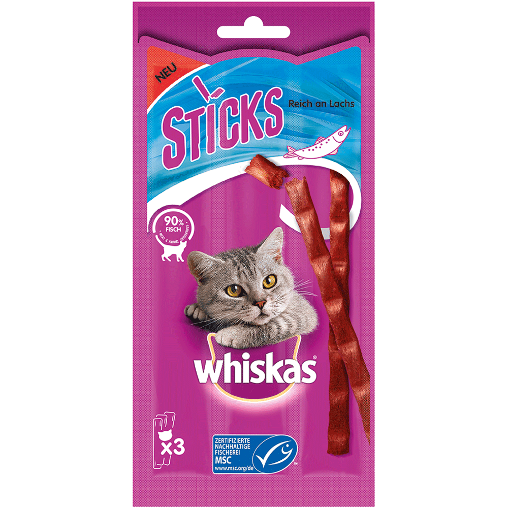 Bild: Whiskas Sticks Reich an Lachs 