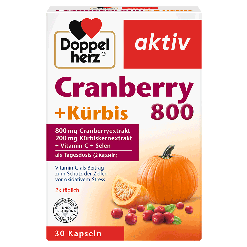 Bild: DOPPELHERZ Cranberry + Kürbis Kapseln 