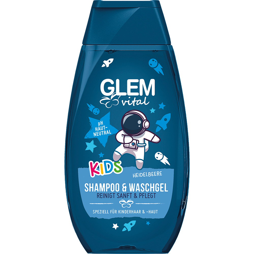 Bild: GlemVital Kids Shampoo und Waschgel Heidelbeere 