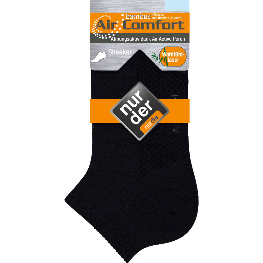 Bild: NUR DER Herren Bambus Air Comfort Sneaker Socken schwarz