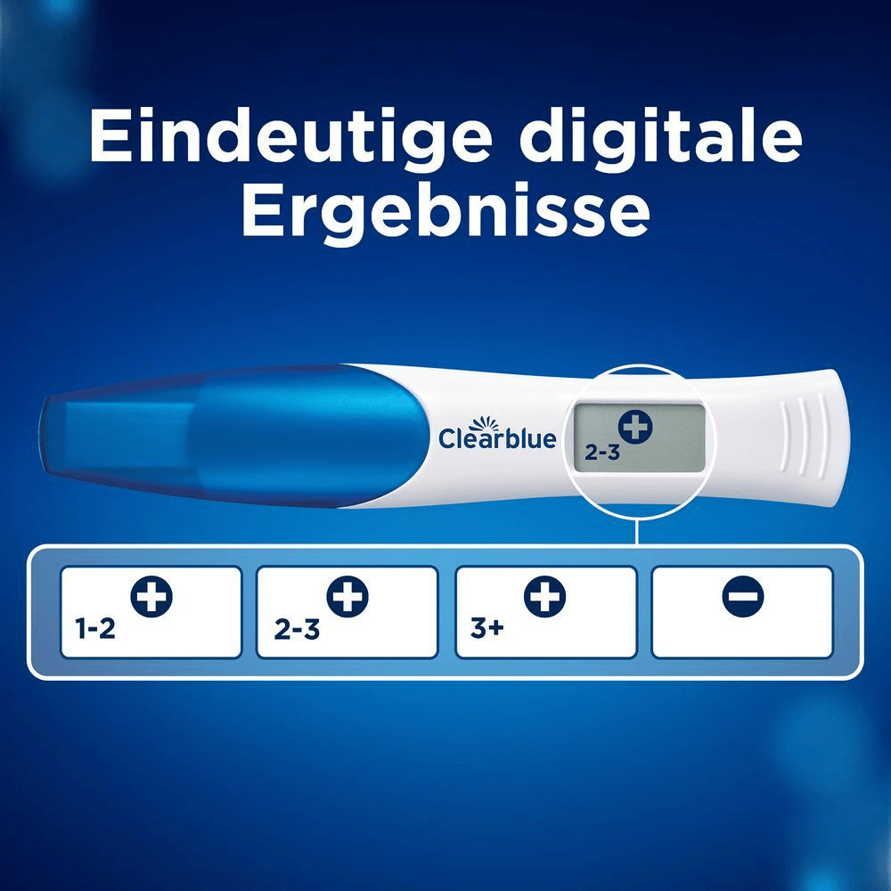 Bild: Clearblue Schwangerschaftstest Double-Check, Anzeige der Wochen 