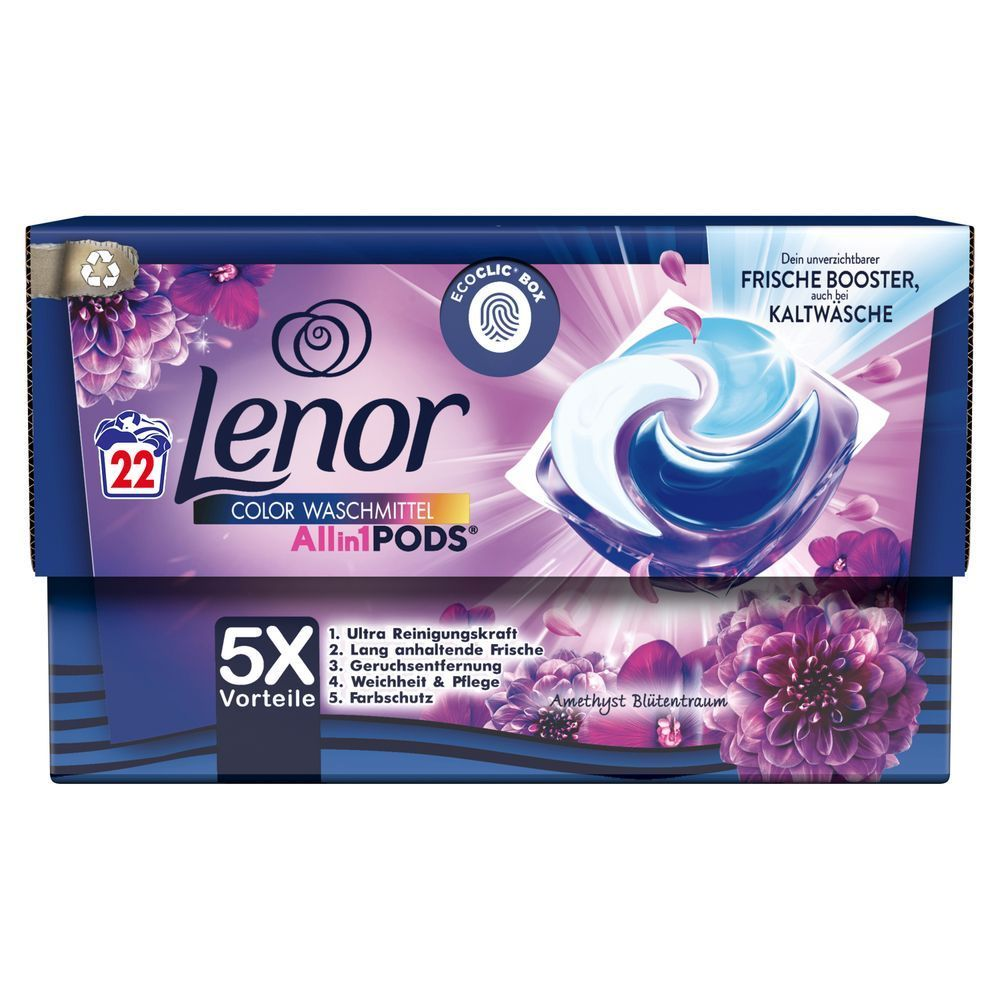 Bild: Lenor Waschmittel All-in-1 PODS® Amethyst Blütentraum 