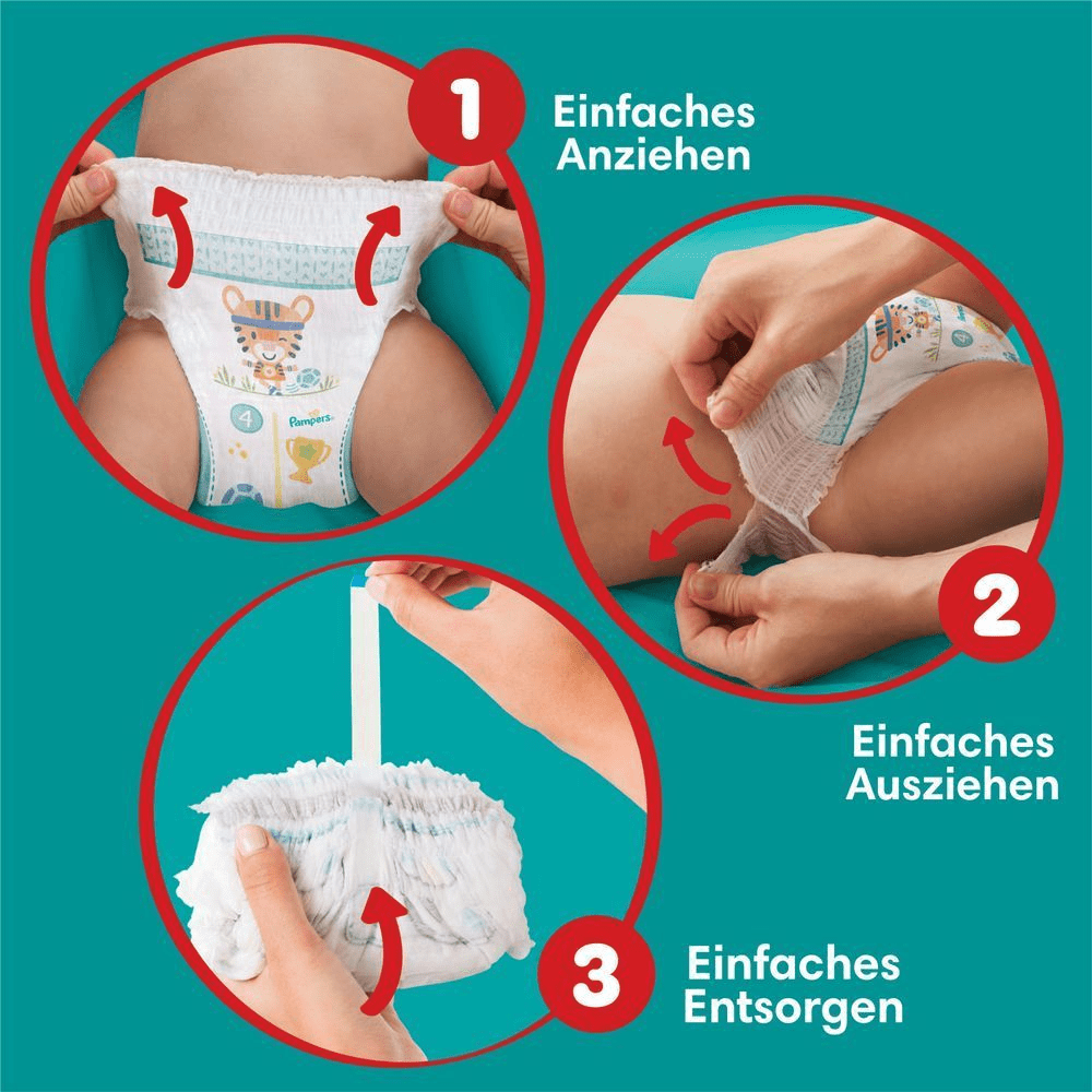 Bild: Pampers Baby-Dry Pants Größe 4, 9kg - 15kg 