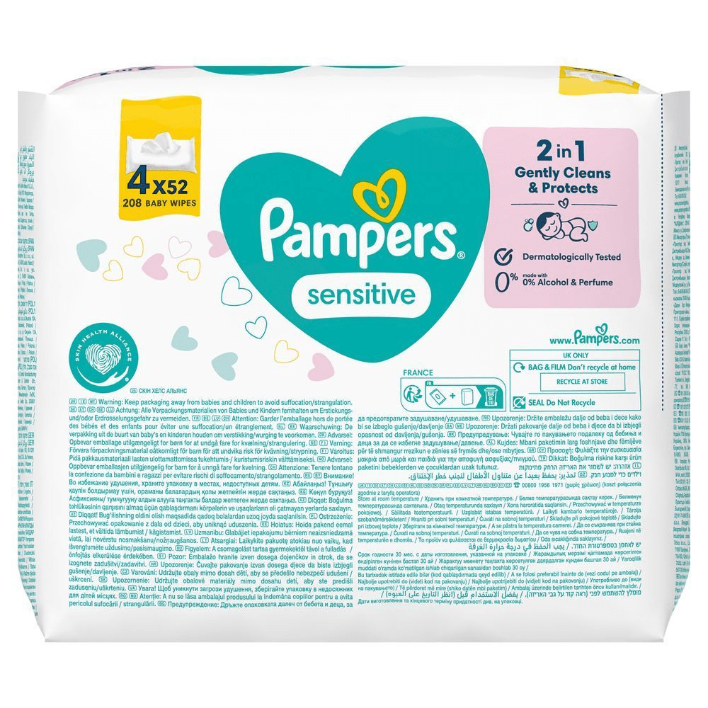 Bild: Pampers Sensitive Feuchttücher 4x52 