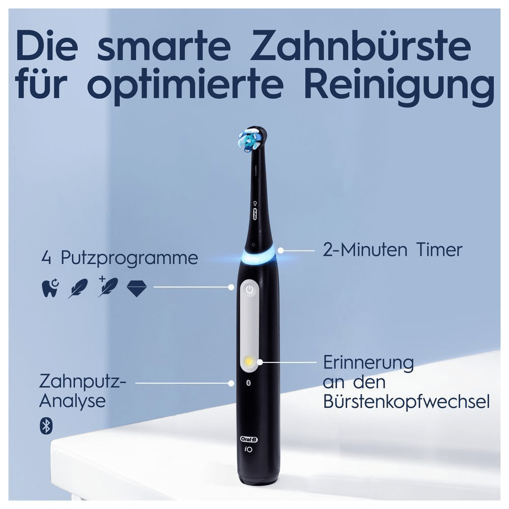 Bild: Oral-B Series 4 Duopack Elektrische Zahnbürste, Reiseetui, Matt Black/Quite White 