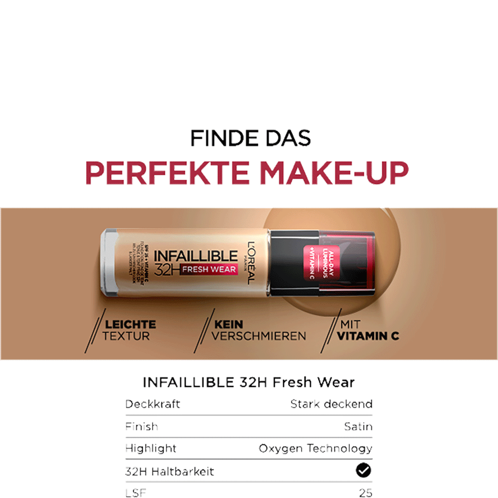 Bild: L'ORÉAL PARIS Infaillible 24H Fresh Wear Foundation 300 ambre