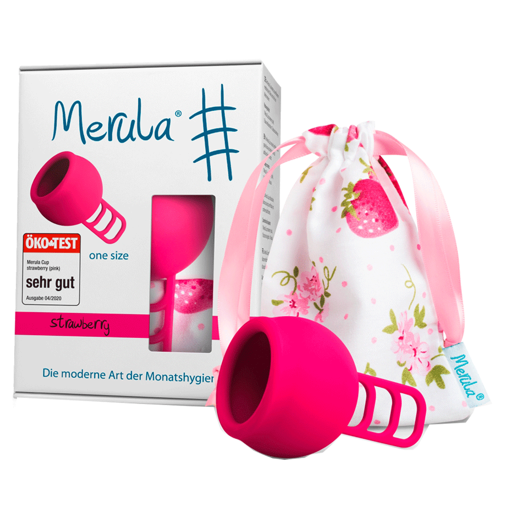 Bild: Merula Cup strawberry Menstruationstasse 