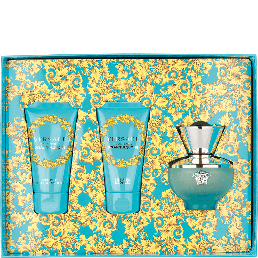 Bild: Versace Dylan Turquoise Geschenkset Eau de Toilette 50 ml + Duschgel 50 ml + Bodylotion 50 ml 