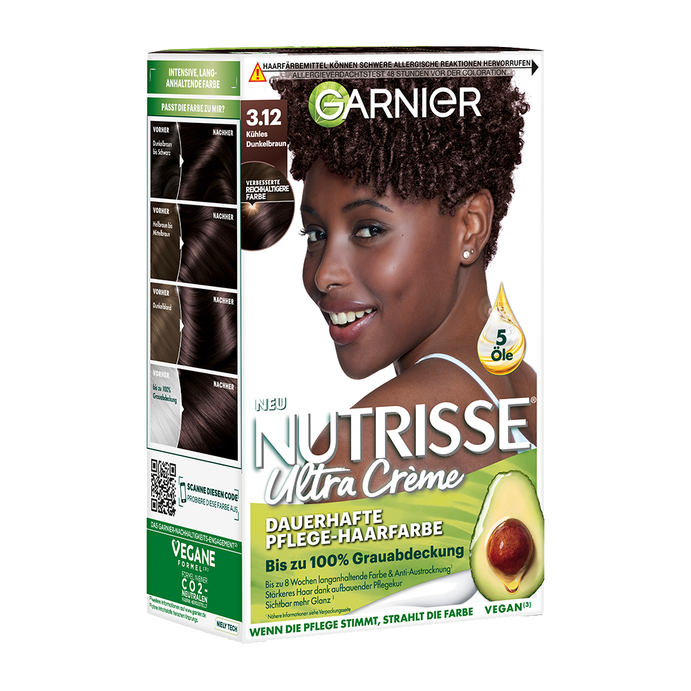 Bild: GARNIER Nutrisse Creme Coloration Kühles Dunkelbraun