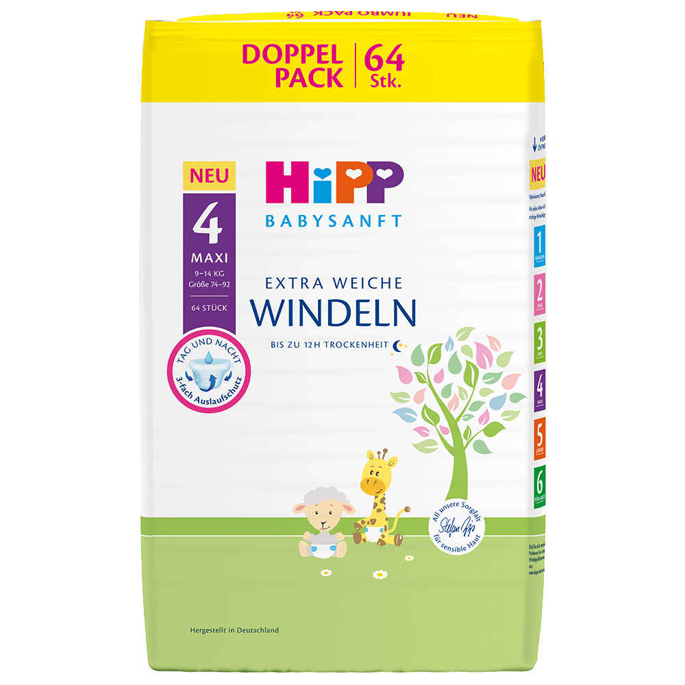 Bild: HiPP Windeln Gr. 4, 9kg - 14kg Doppelpack 