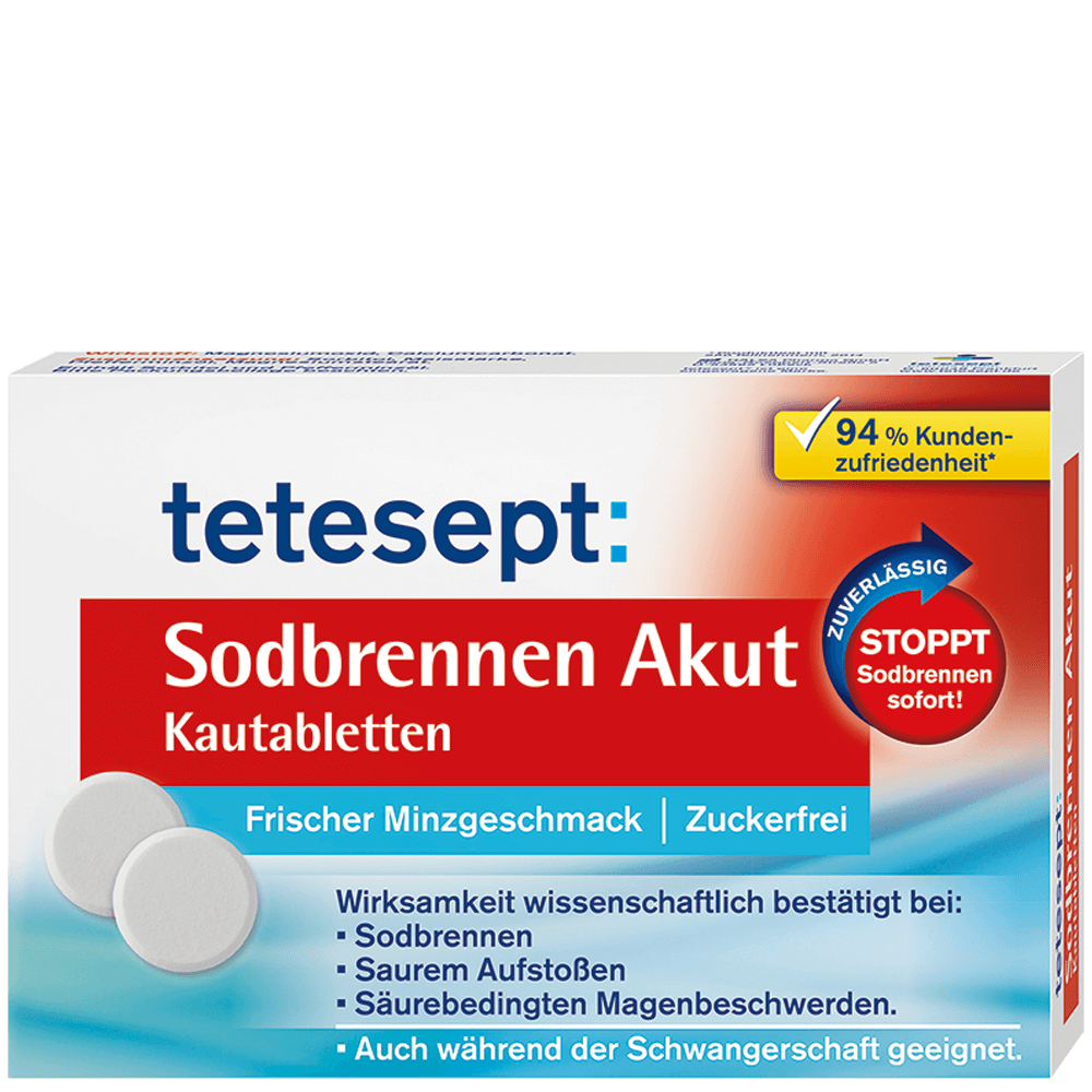 Bild: tetesept: Sodbrennen Akut Kautabletten 