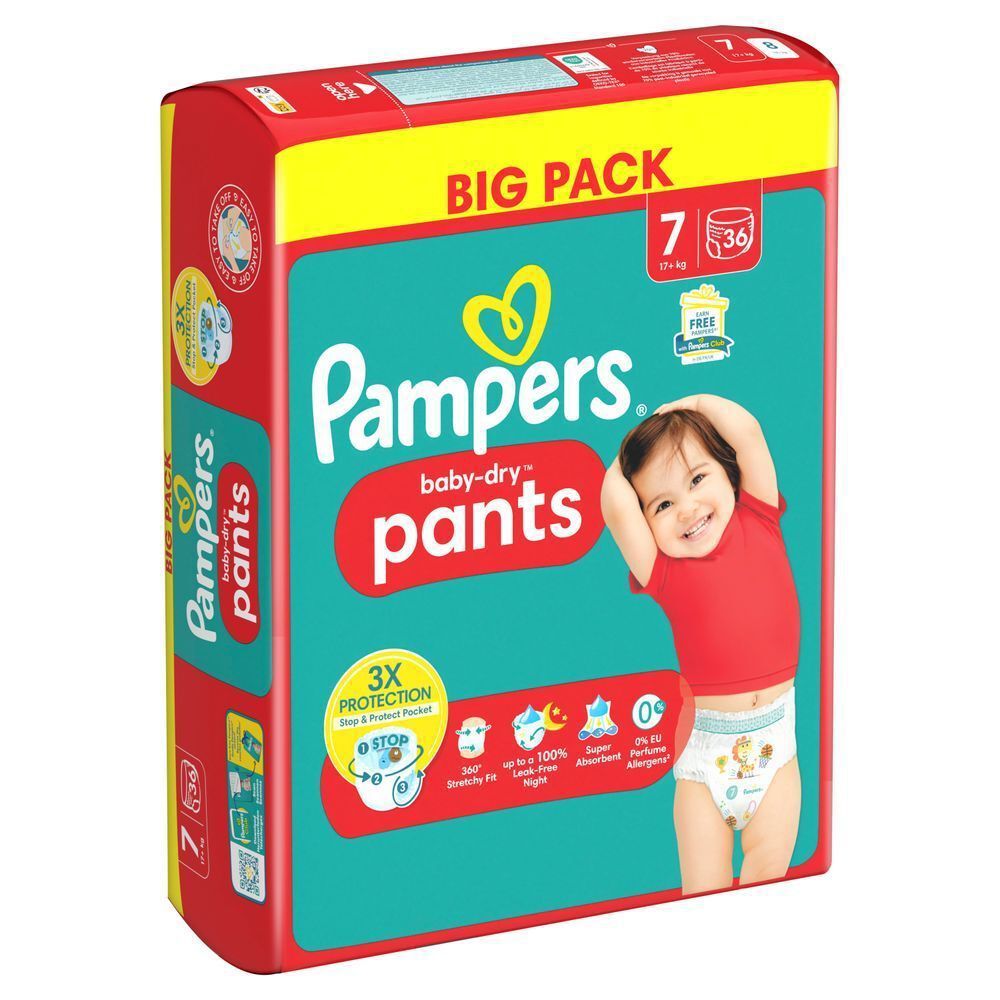 Bild: Pampers Baby-Dry Pants Größe 7, BIG PACK 