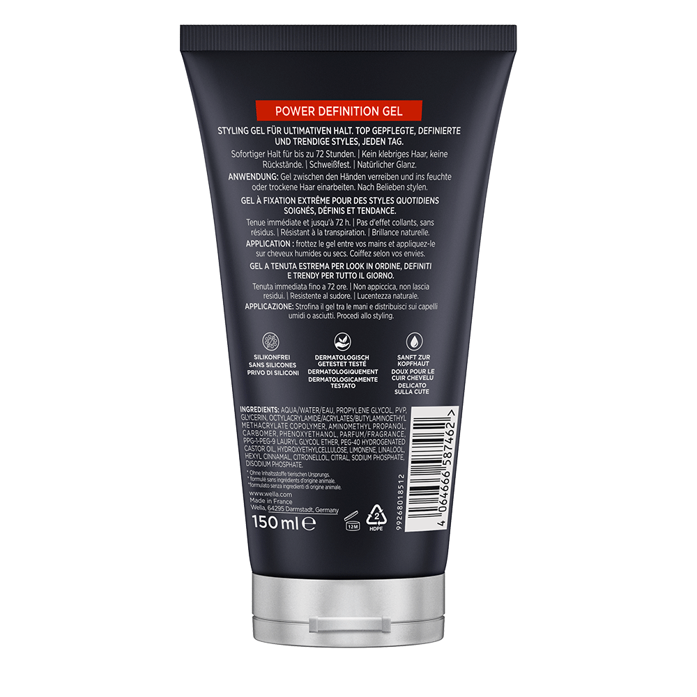 Bild: WELLA wellaflex Men Styling Gel Power Definition Ultimativer Halt 