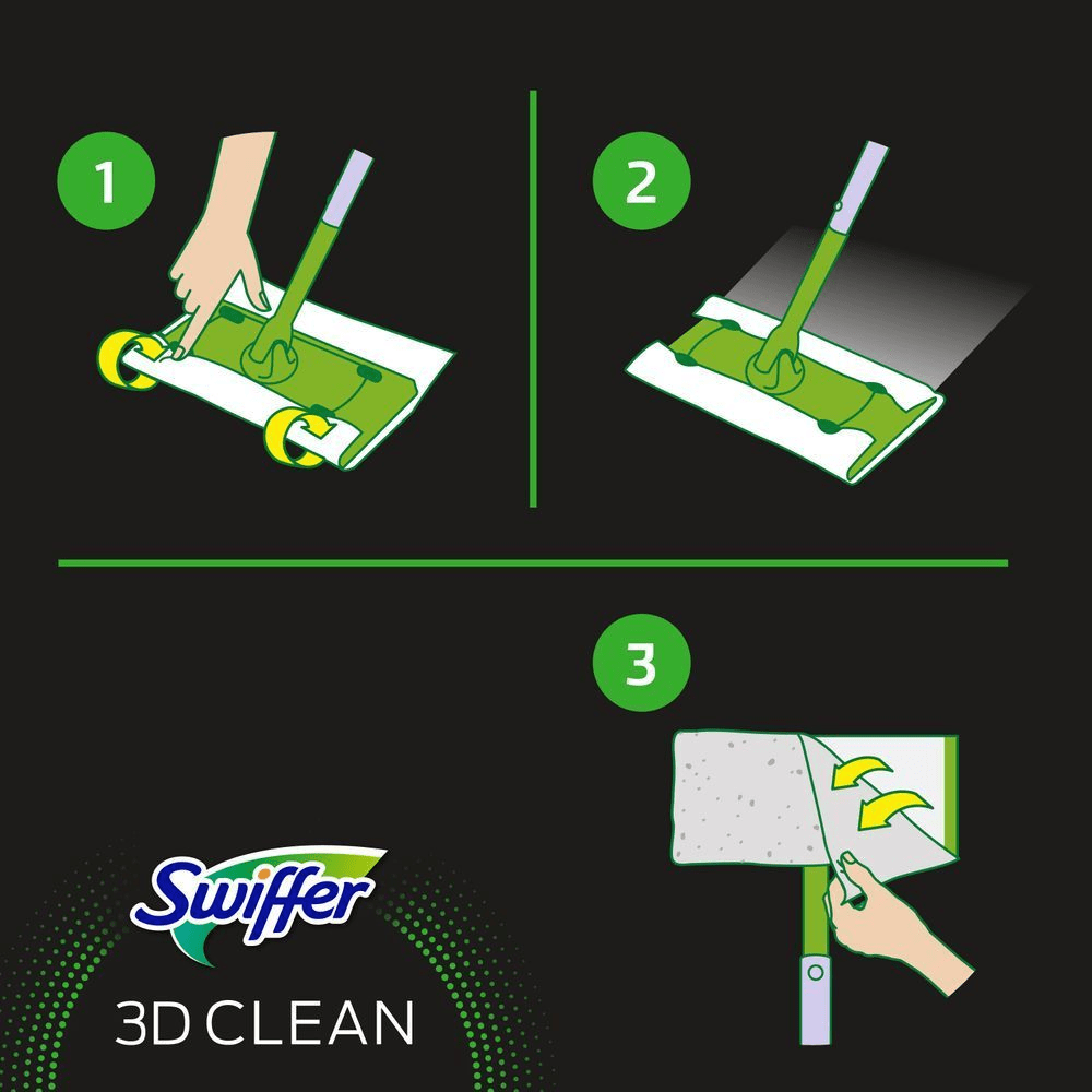 Bild: Swiffer Bodenwischer 3D Clean Trockene Bodentücher Nachfüllpackung 