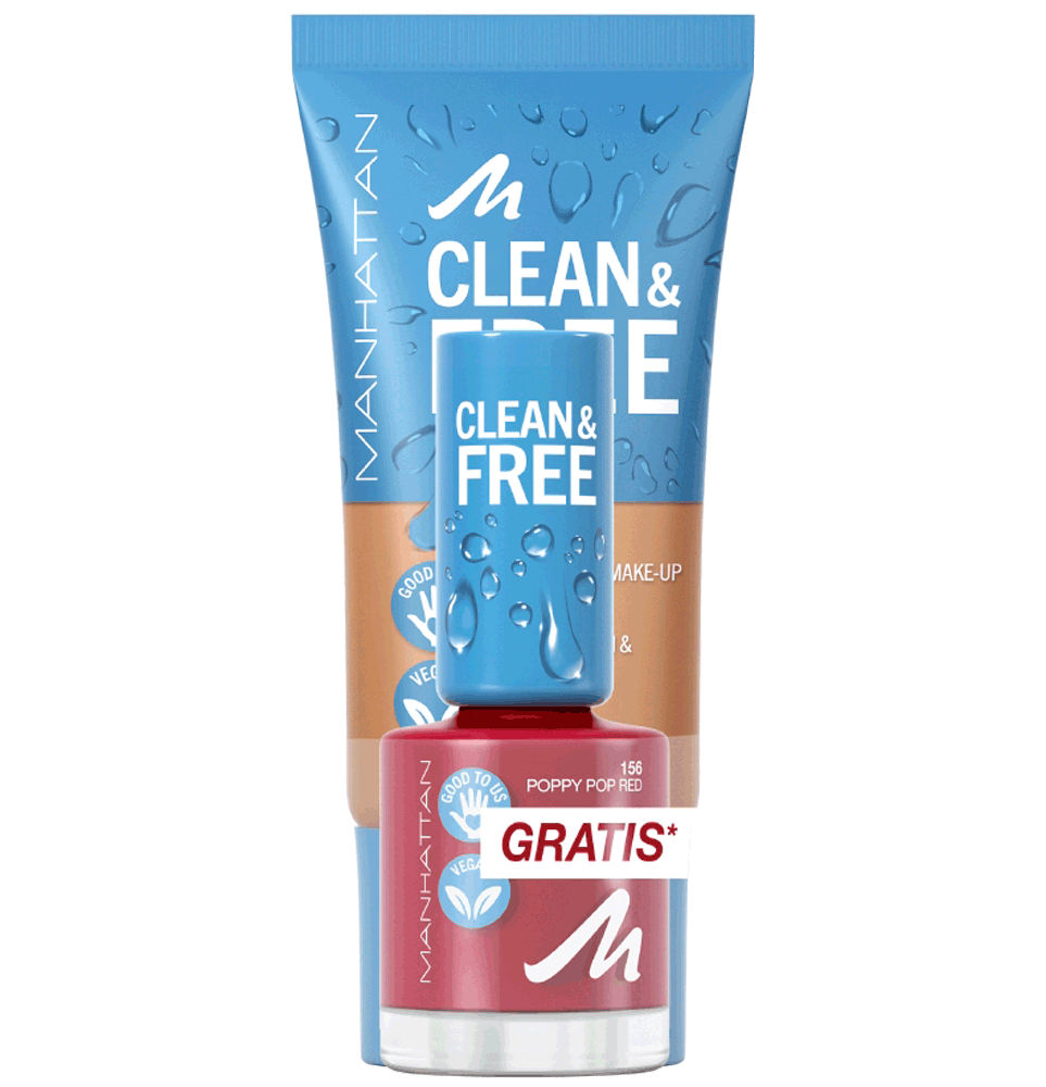 Bild: MANHATTAN Clean & Free Skin Tint + gratis Nail Polish 