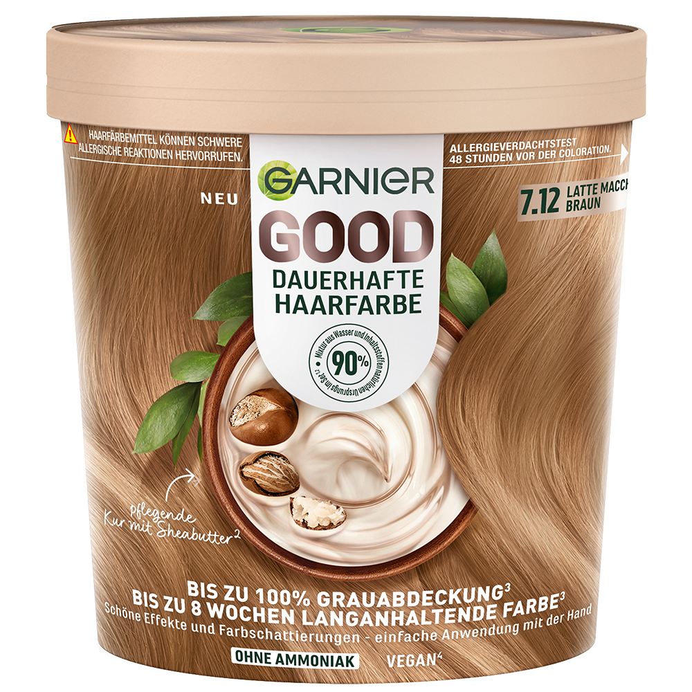 Bild: GARNIER GOOD Dauerhafte Haarfarbe latte macchiato braun