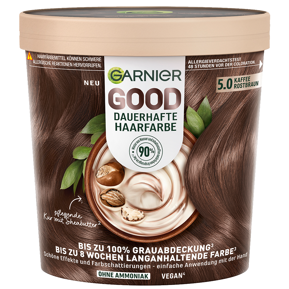 Bild: GARNIER GOOD Dauerhafte Haarfarbe kaffee rostbraun