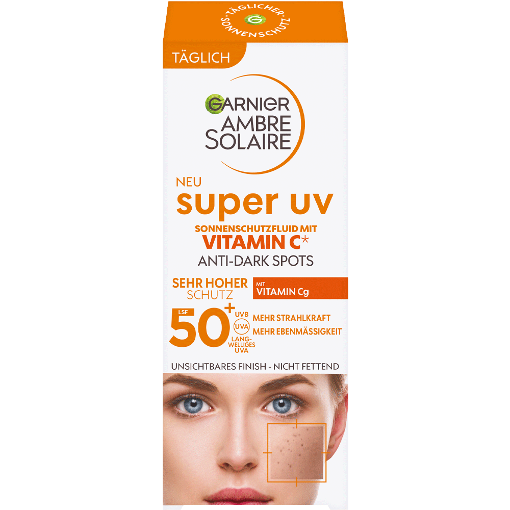 Bild: GARNIER AMBRE SOLAIRE Sonnenschutzfluid Vitamin C LSF 50+ 