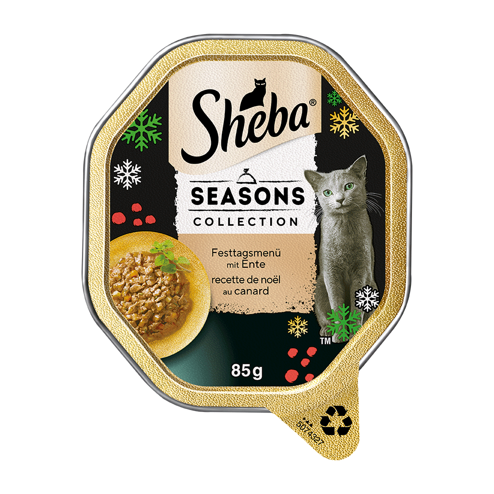 Bild: Sheba Seasons Collection mit Ente, Forelle, Lamm und Huhn 