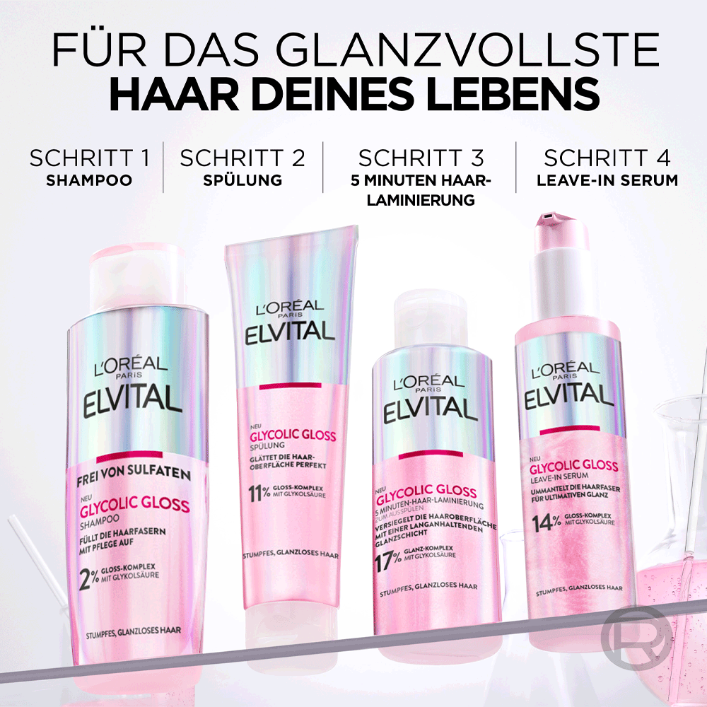 Bild: L'ORÉAL PARIS ELVITAL Elvital Glycolic Gloss 5 Minuten Haar-Laminierung 