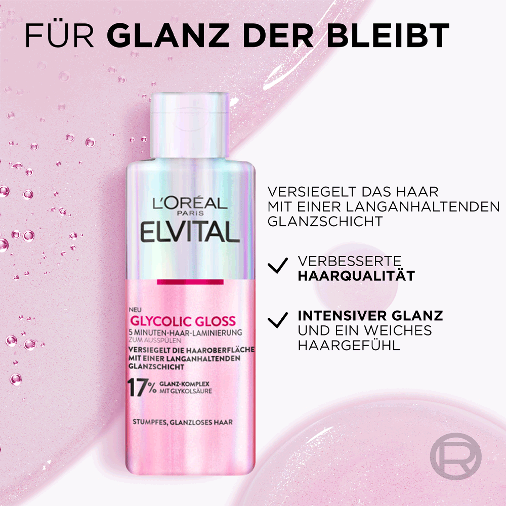 Bild: L'ORÉAL PARIS ELVITAL Elvital Glycolic Gloss 5 Minuten Haar-Laminierung 